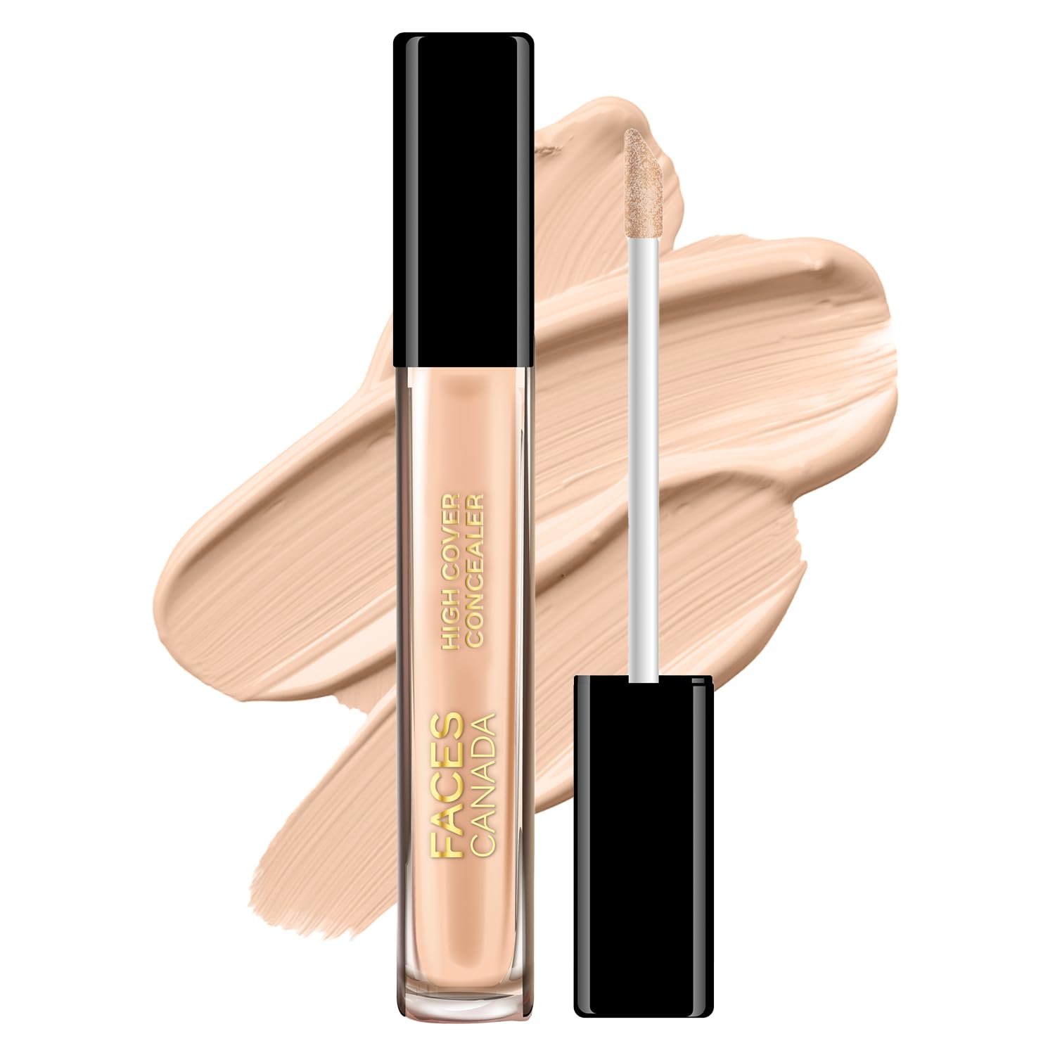 FACESCANADA High Cover Concealer - Caramel Crunch 03, 4ml | High Coverage Liquid Concealer | Blends Easily | With Shea Butter & Vitamin E