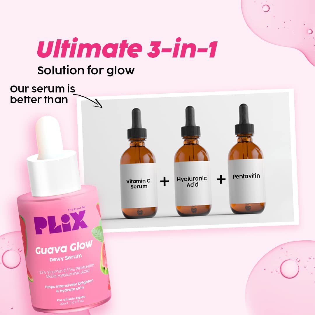 PLIX - THE PLANT FIX 23% Vitamin C Guava Face Serum for Skin Brightening, Clear, Glowing & even toned complexion, 20ml thumbnail