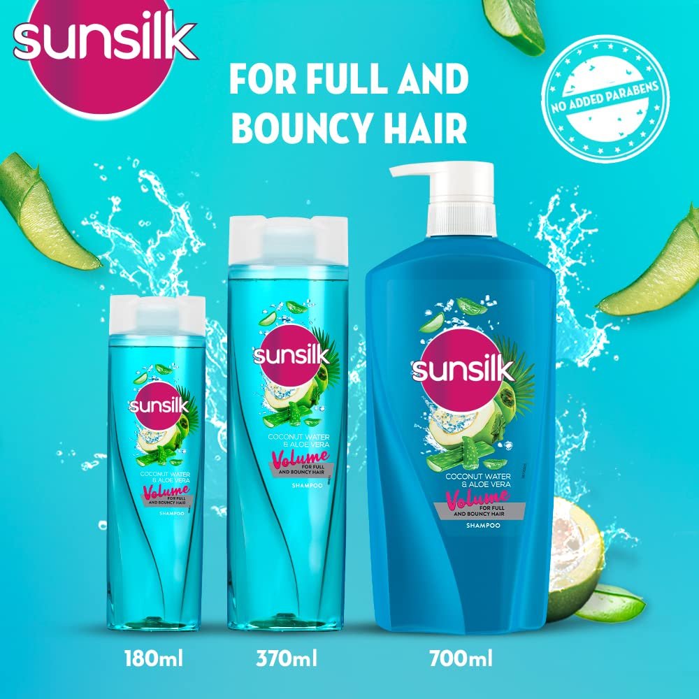 Sunsilk Coconut Water and Aloe Vera Volume Shampoo for Voluminous and Bouncy Hair 700 ml thumbnail
