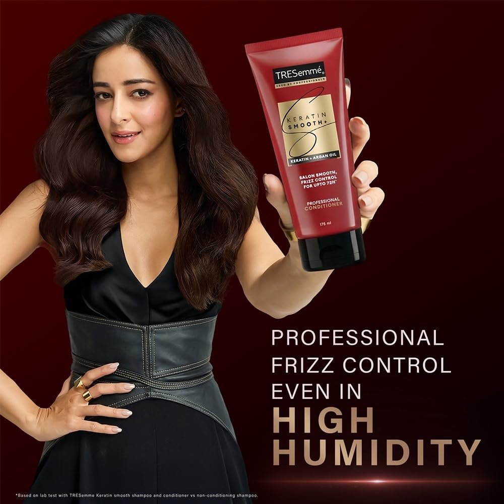 TRESemmé Keratin Smooth Anti Frizz Conditioner 335ml | 72H Frizz Control with Keratin Protein & Argan Oil | Paraben Free Hair Conditioner for Dry Frizzy Hair thumbnail