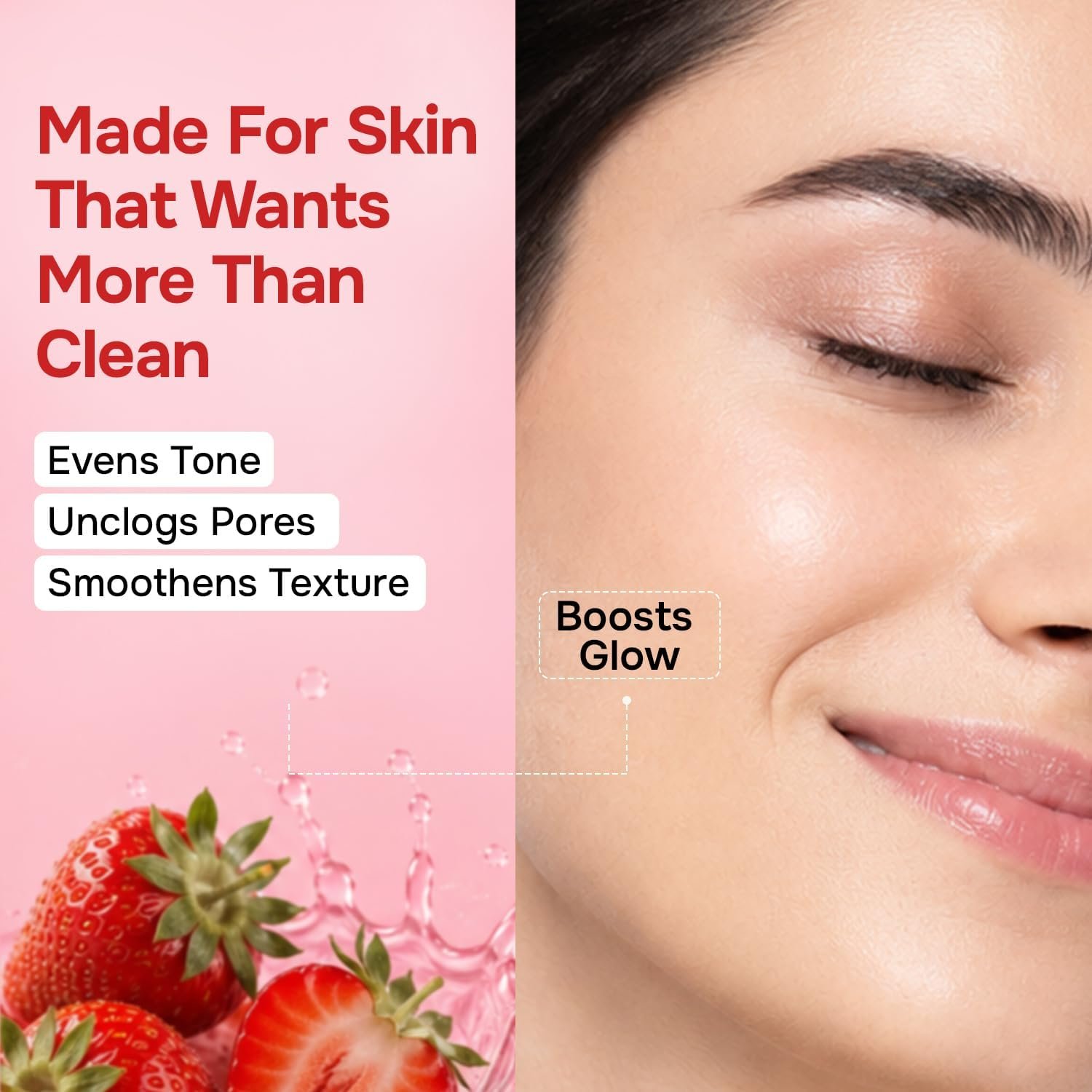 Swiss Beauty Care Juicy Glow Face Wash | Strawberry + Glycolic Acid | Removes Dirt & Grime | Refreshes and Revitalises Refines Skin Texture | Gently Exfoliates - 100g thumbnail
