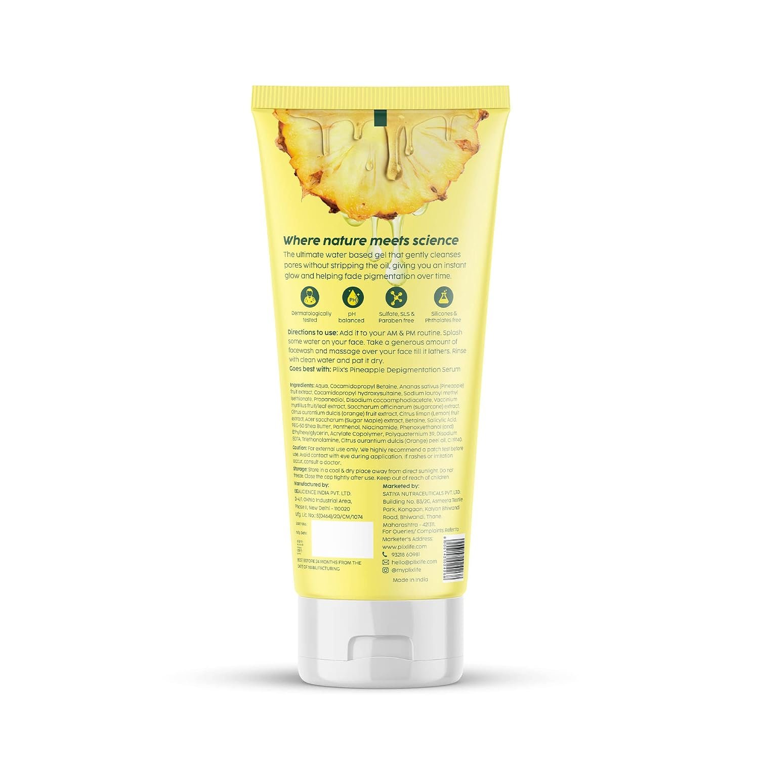 The Plant Fix Plix 5% Pineapple Foaming Facewash For Depigmentation,100ml | Cleanser For Skin Brightening & Even Toned Complexion | Free Of Sulphates, Paraben & Silicones thumbnail