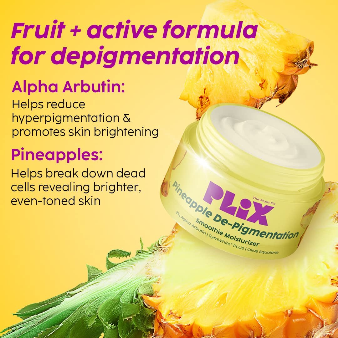 PLIX - THE PLANT FIX Skin Depigmentation Pineapple Face Cream| Hyperpigmentation,Tan Removal & dark Spot Corrector | With Alpha Arbutin & SymWhite PLUS For Radiant & Even Toned Skin | 50 g thumbnail