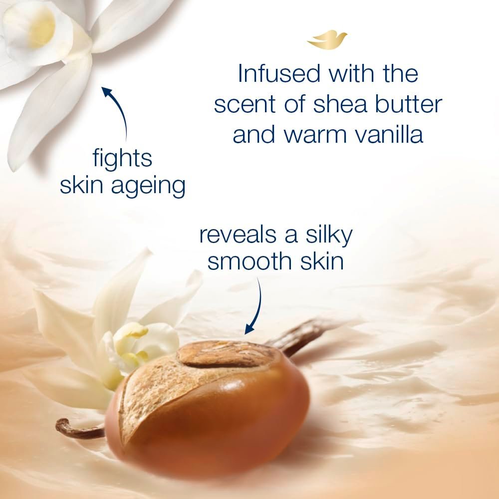 Dove Relaxing Shea Butter & Vanilla Body Wash – 1L | Nourishing Cleansing for Soft, Smooth & Replenished Skin with a Soothing Scent thumbnail
