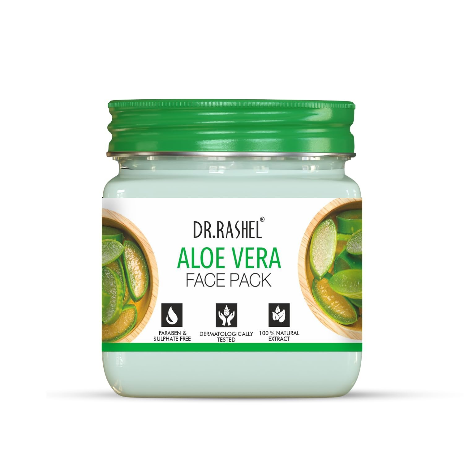 DR.RASHEL Aloe Vera Face Pack for Glowing Skin, Oil Control, Acne, Pimples, Detan, Blemishes, Pigmentation & Brightening, Face Cleansing for Face & Body (380 Ml) thumbnail