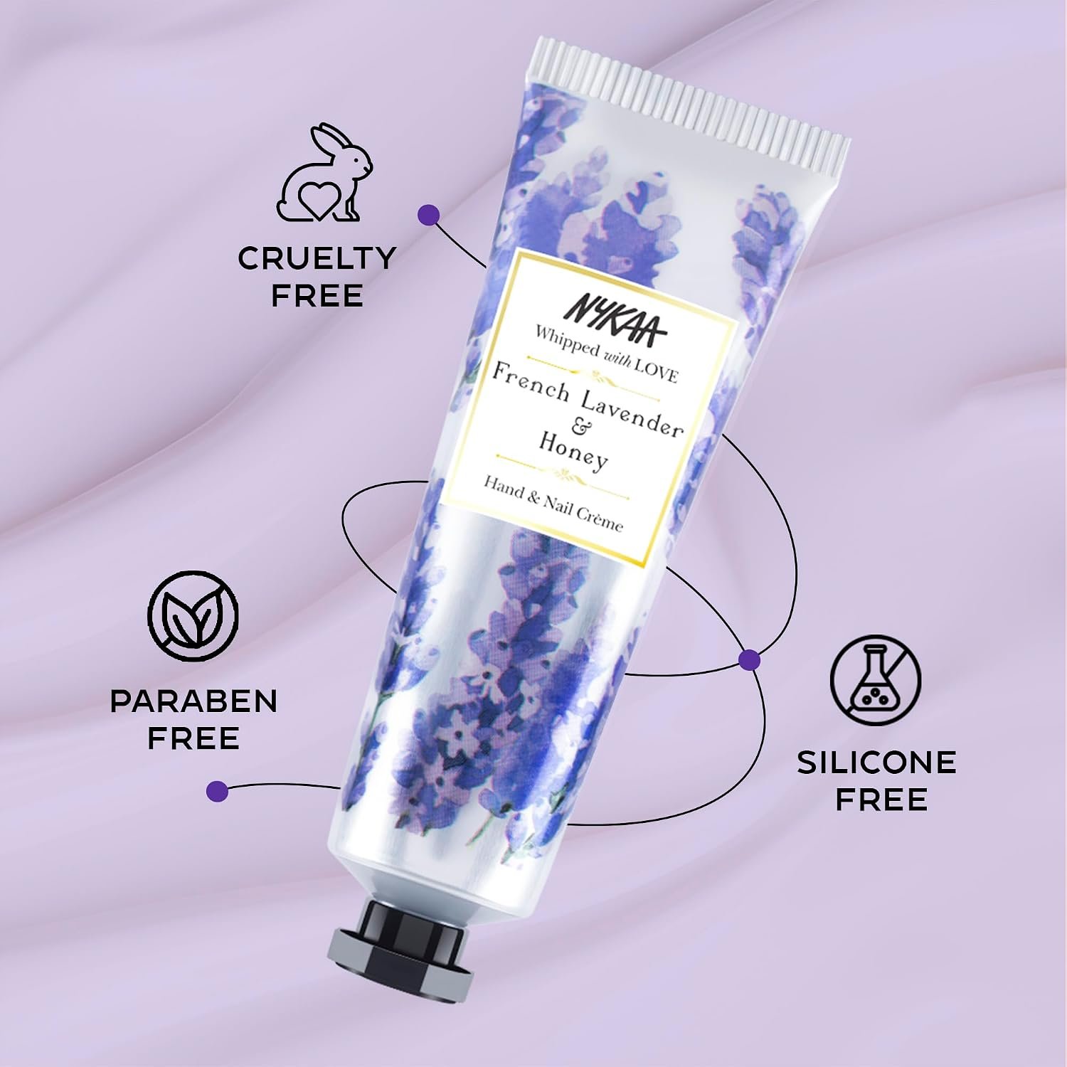 Nykaa French Lavender & Honey Hand & Nail Crème, 30ml| With Avocado, Almond Oil, Jojoba Oil & Hyaluronic Acid| Moisturises & Nourishes Skin| Combats Dryness| Non-Greasy & Non-Sticky Formula thumbnail