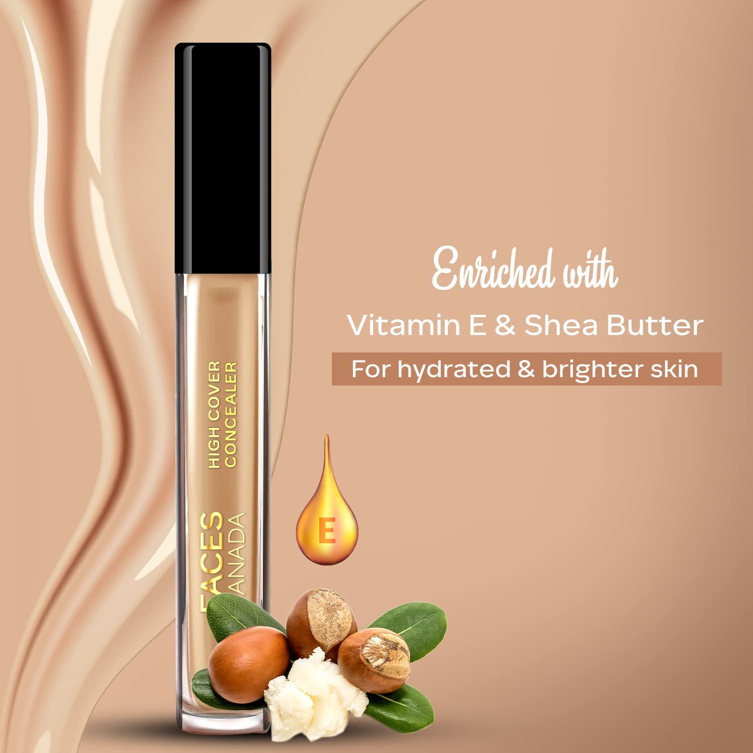 FACESCANADA High Cover Concealer - Sand Beige 01|High Coverage Liquid Concealer| With Shea Butter & Vitamin E For All Skin Type - 4 Ml thumbnail