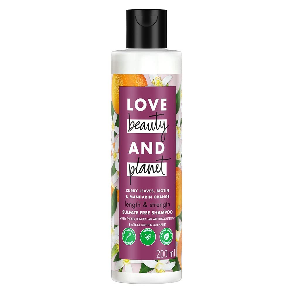 Love Beauty & Planet Curry Leaves| Biotin & Mandarin Paraben & Sulfate Free Shampoo for Long & Strong Hair| 200ml thumbnail