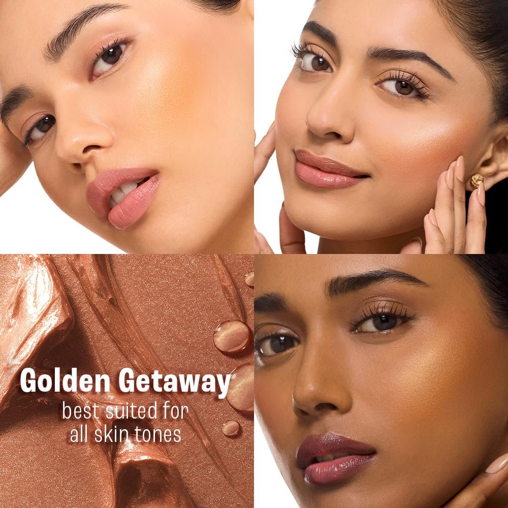 Lakme 9to5 Hya Beach Edit SPF Highlighter Golden Getaway, Creamy Texture, Travel Friendly, 8.6g thumbnail
