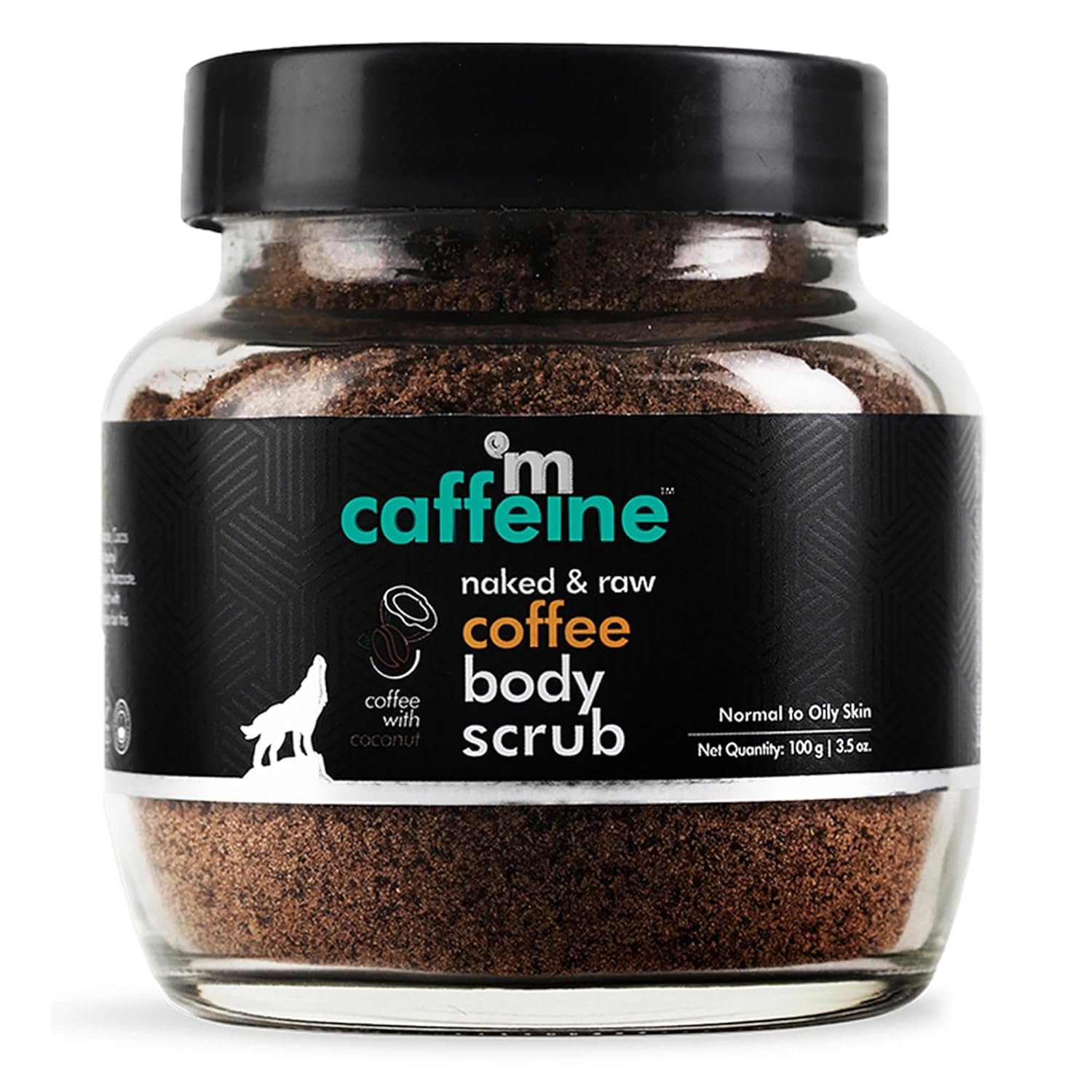 mCaffeine Exfoliating Coffee Body Scrub Powder Jar for Tan Removal&Soft-Smooth Skin|De-Tan Bathing Scrub With Coconut Oil,Removes Dirt&Dead Skin From Neck,Knees,Elbows&Arms| 100Gm