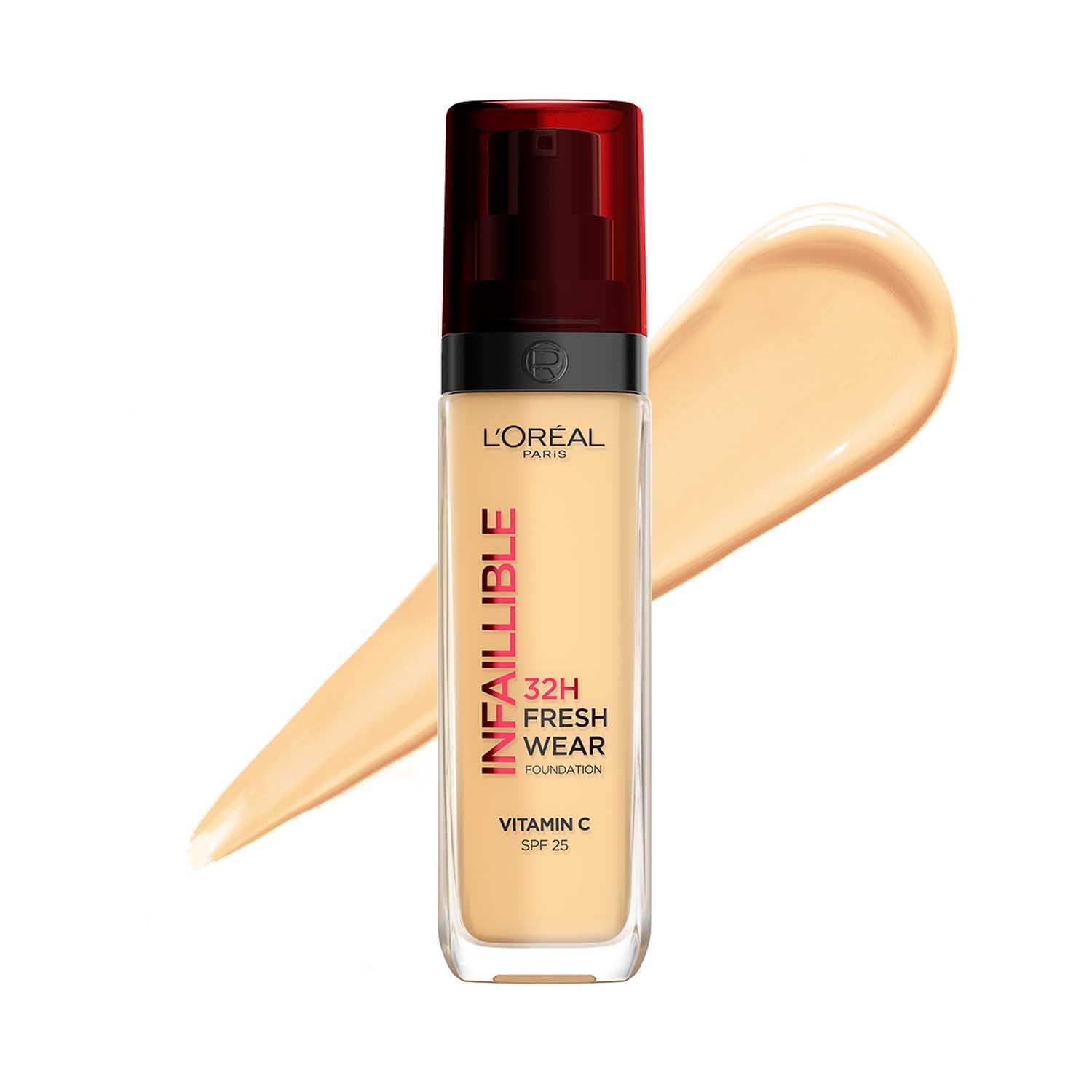 L'Oreal Paris Infallible 32H Fresh Wear Liquid Fdt, 140 Golden Beige 32H Fresh Wear Liquid Foundation, Transfer-Proof, Sweat-Proof, Lightweight Breathable Texture, Full Coverage, Vitamin C thumbnail