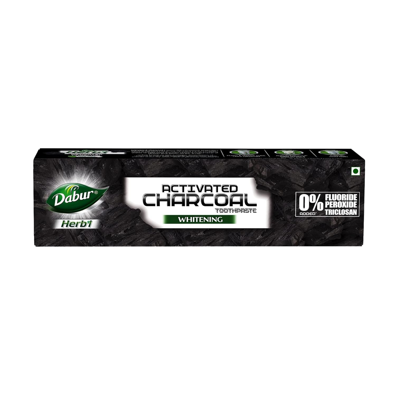DABUR Herb'L Activated Charcoal Toothpaste 120gm (Pack of 1)|Whitening Black Gel Toothpaste|Fluoride Free|Fights Plaque & Extrinsic Stains|With Power of Mint|Cool & Refreshing Mouth Experien