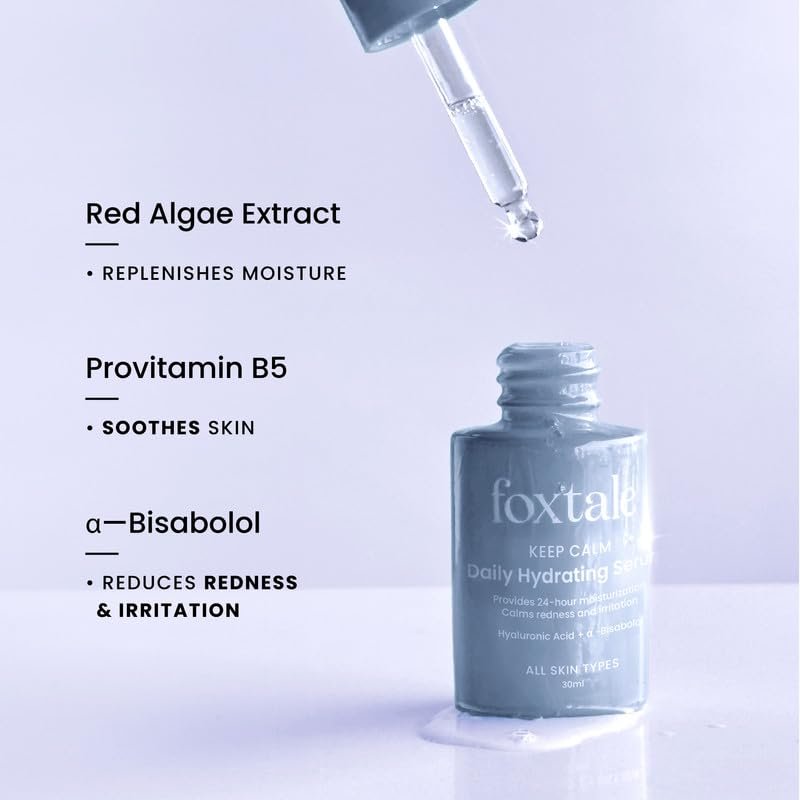 FoxTale Hyaluronic Acid Serum For Plump,Glowing Skin With Vitamin B5,Betaine|Intense 24-Hour Hydration,Brightening| thumbnail