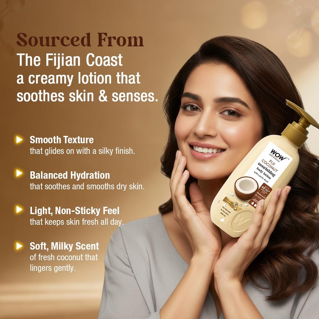 WOW Skin Science Coconut Milk & Argan Oil Body Lotion - Medium Hydration - No Mineral Oil, Parabens, Silicones, Color & PG - 400ml thumbnail