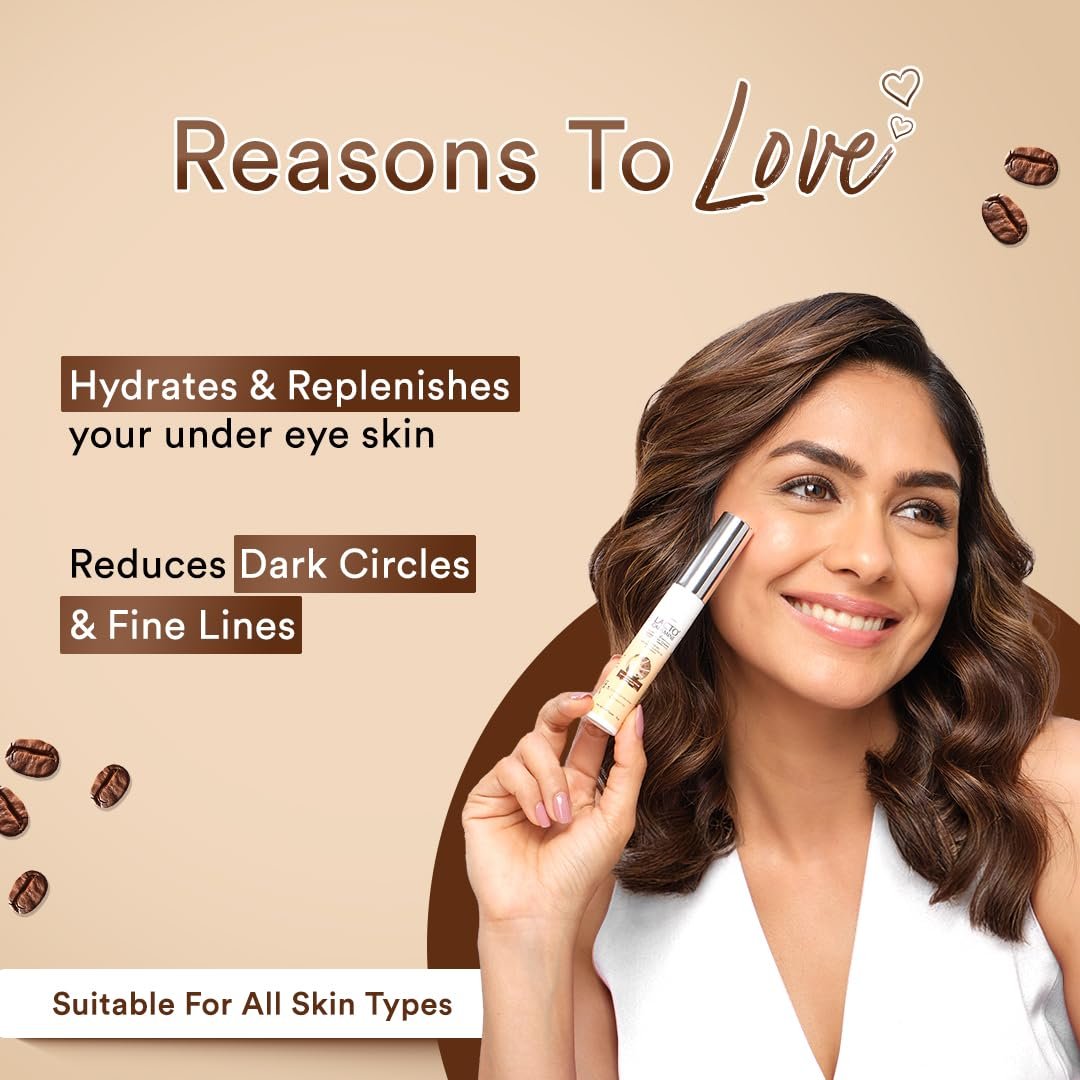 Lacto Calamine Under Eye Cream For Dark Circles for Women & Men | Fine Lines & Puffy Eyes With Cooling Massage Roller | 15g | With Coffee Oil, Multi-Peptides, Niacinamide, & Vitamin E thumbnail