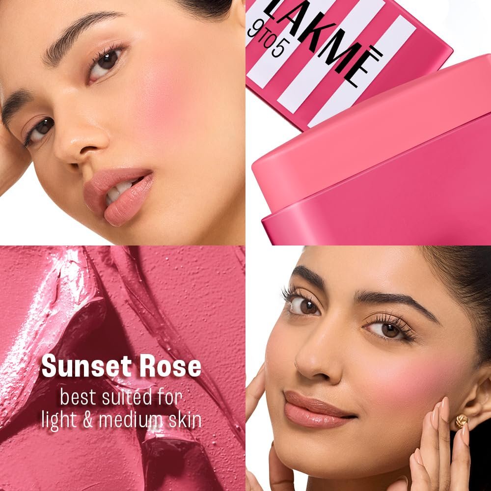 Lakme 9to5 Hya Beach Edit SPF Blush Sunset Rose, Creamy Texture, Travel-friendly, 8.6g thumbnail