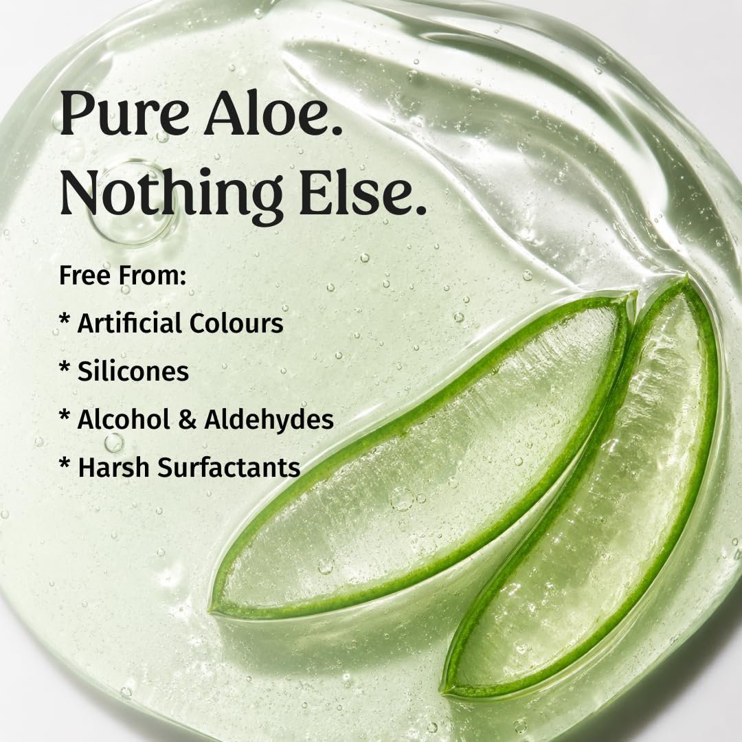 Vilvah Aloe Vera Gel for Face, Skin & Hair | Soothing & Hydrating Gel | Helps Reduce Acne, Calm Irritation & Add Shine to Hair | Lightweight, Hydrating & Non-Sticky Formula | 100ml thumbnail