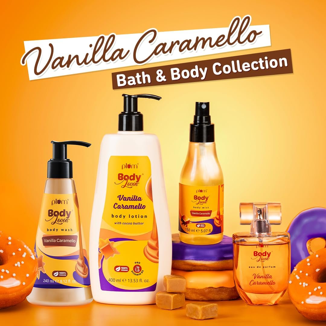 Plum BodyLovin' Vanilla Caramello Body Wash | SLS-Free Creamy Shower Gel For Women | Delicious Caramel Fragrance for Soft & Smooth Skin  For All Skin Types (240 ml) thumbnail