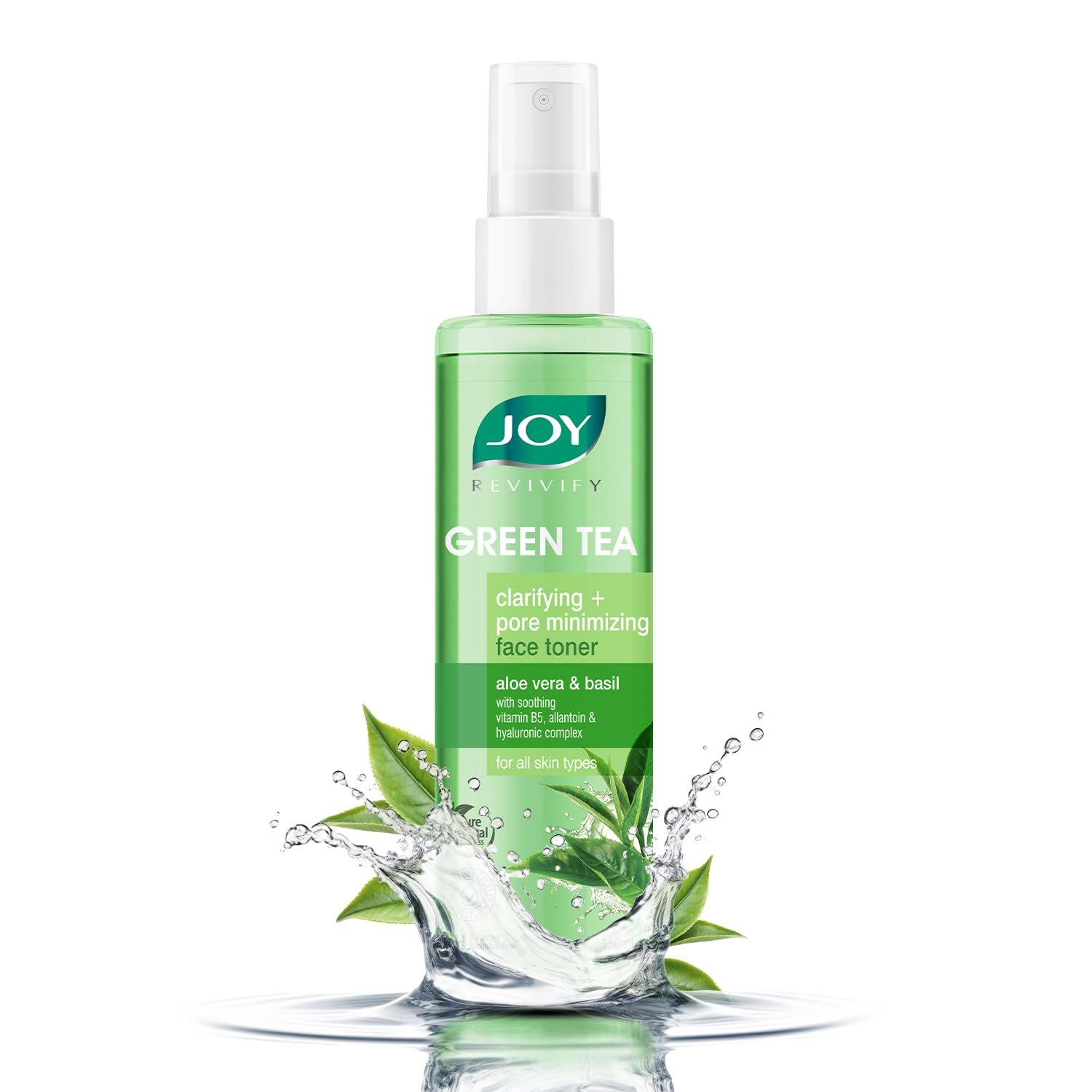 Joy Clarifying & Pore Minimizing Green Tea Face Toner (150ml) | Alcohol Free Toner with Aloe Vera, Vitamin E & Hyaluronic Acid for Hydrating & Refreshing Skin | For All Skin Types thumbnail