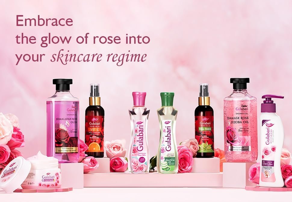 Dabur Gulabari Premium Rose Water/Face Toner - 400ml | No Paraben | Alcohol Free | Cleanses, Hydrates & Moisturises Skin | Balances & Restores Skin's pH Levels | For All Skin Types thumbnail