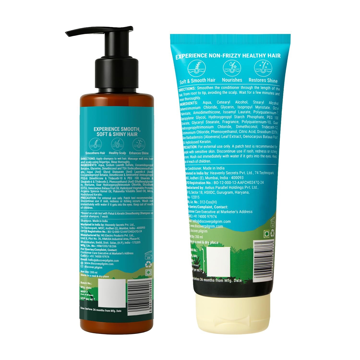 Pilgrim Advanced Patuá & Keratin Smoothing Shampoo And Conditioner, 2 Count thumbnail