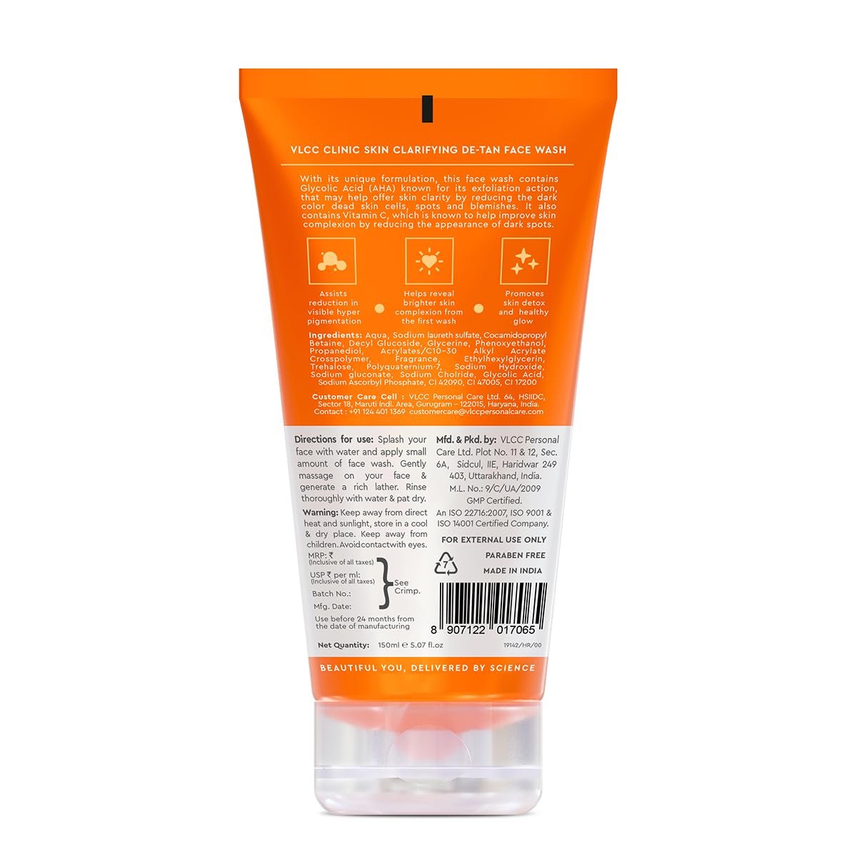 VLCC Clinic Skin Clarifying De-Tan Face Wash - 150ml | Anti-Tan Face Wash | Glycolic Acid & Vitamin C Facewash thumbnail