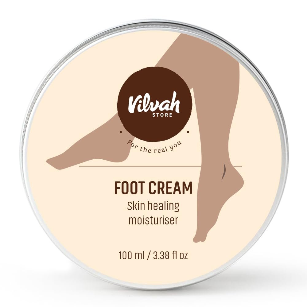 Vilvah Foot Cream for Cracked Heels | Repairs Dry, Rough & Damaged Feet | Softens Calluses & Removes Dead Skin | Deep Hydration & Odour Control | 100ml thumbnail