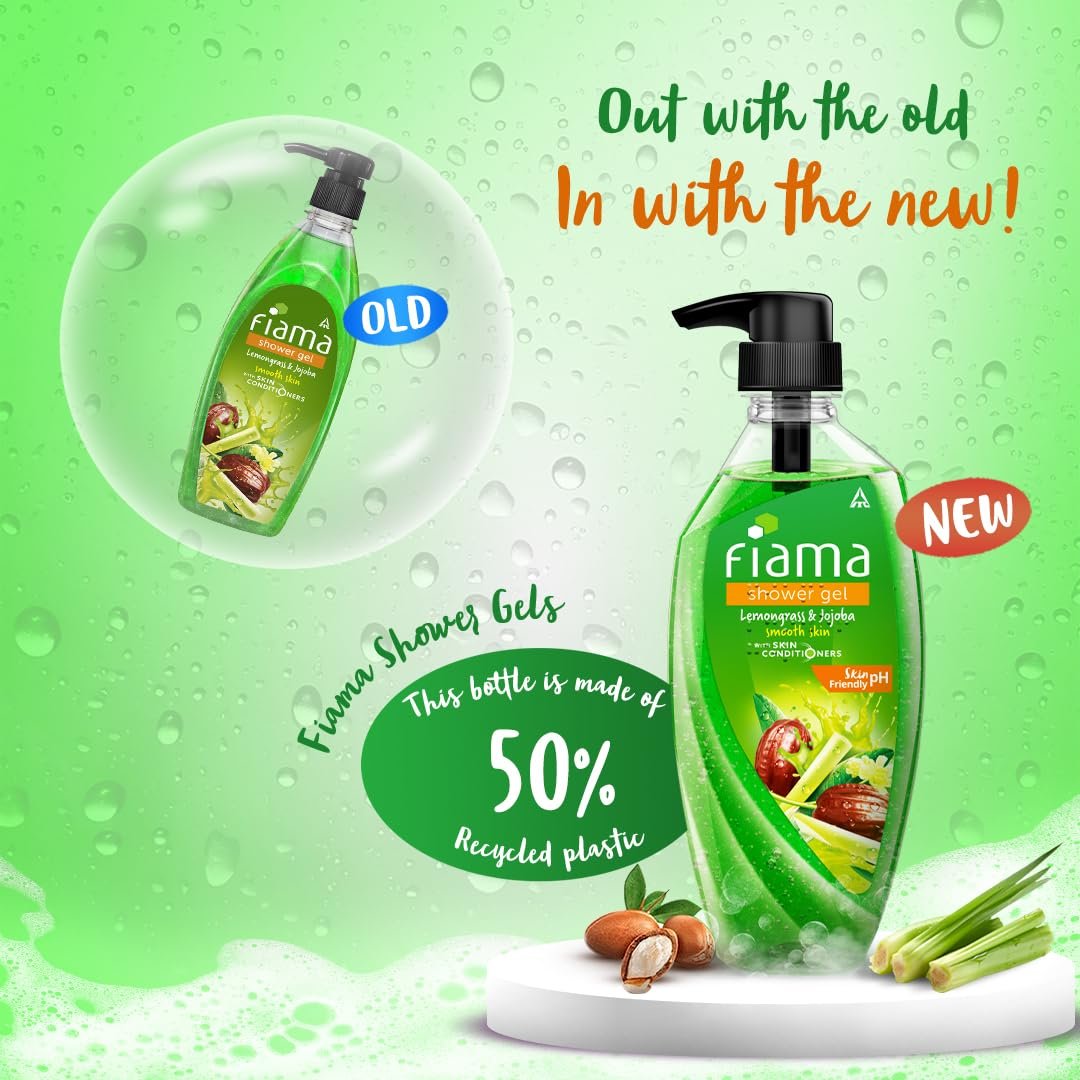 Fiama Body Wash Shower Gel Lemongrass & Jojoba, 500ml, Body Wash for Women and Men with Skin Conditioners for Smooth & Moisurised Skin, Suitable for All Skin Types thumbnail