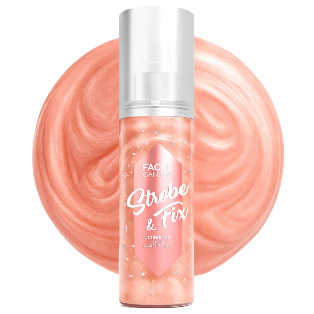 FACES CANADA Ultime Pro Strobe Makeup Fixer Mini - Rose Gold, 50 ml | Waterproof, Transferproof & Alcohol-Free