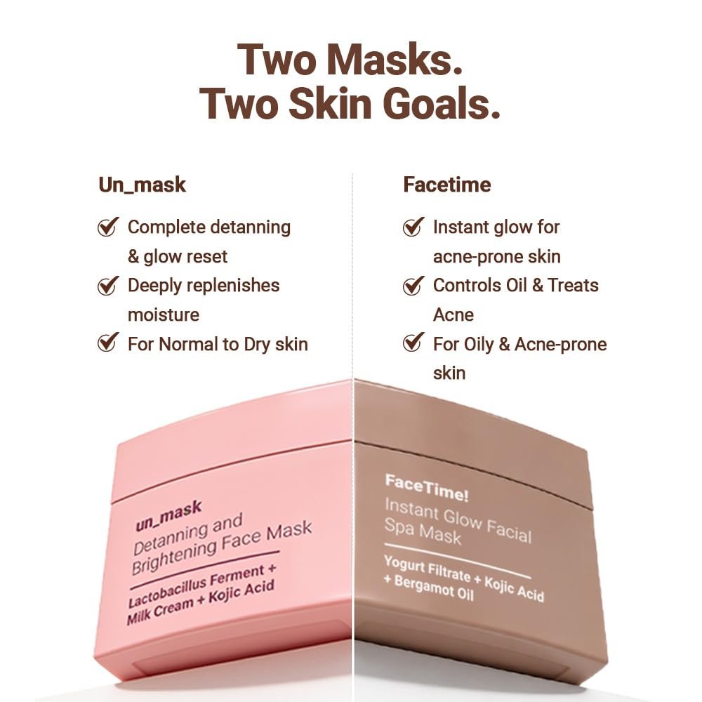Be Neude un_mask Instant De-Tanning, Hydrating & Brightening Face Mask | Dry Skin-Friendly Facial Mask for a Fresh, Smooth & Radiant-Looking Complexion | 50ml thumbnail