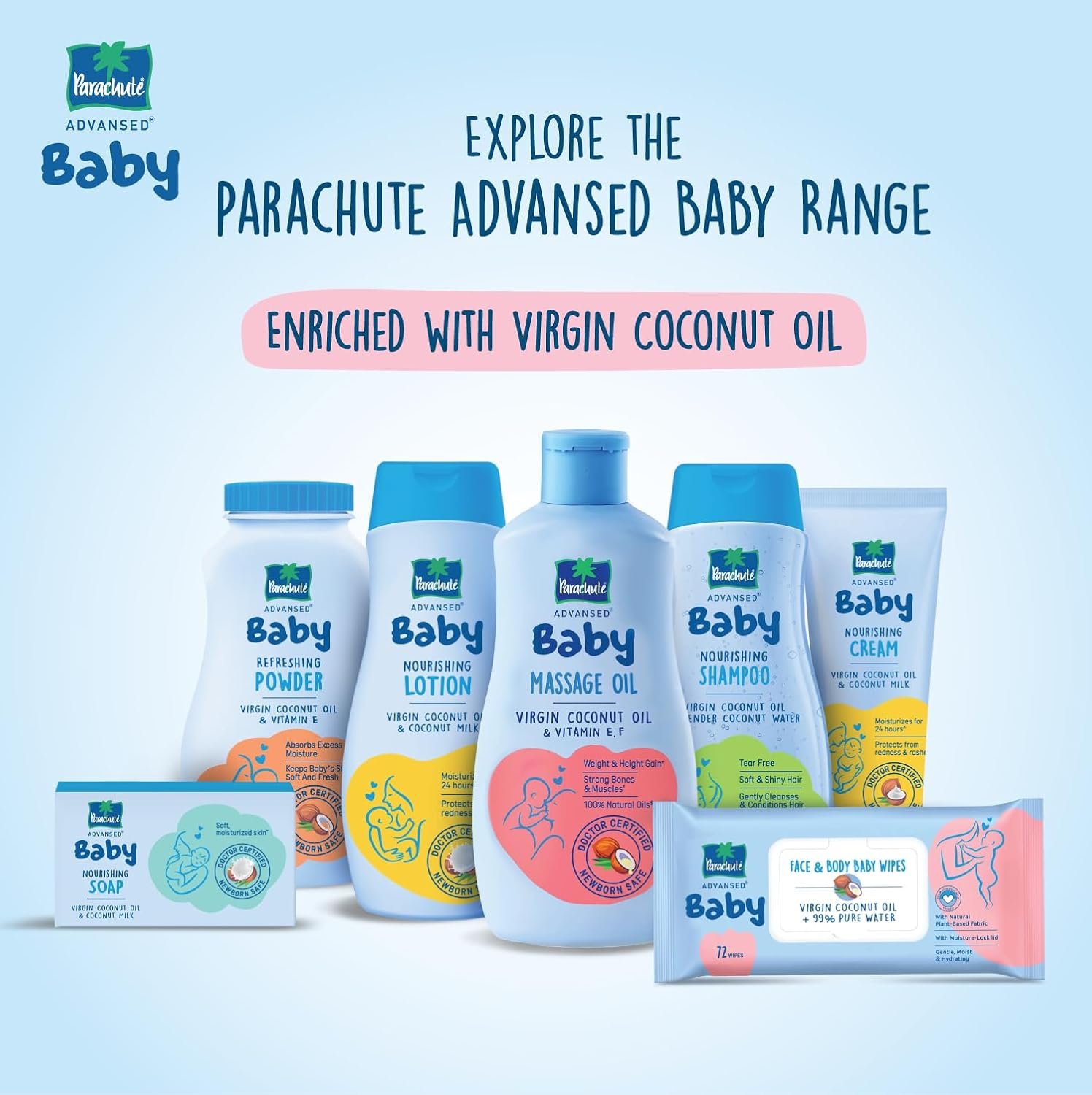 Parachute Advansed Baby Massage Oil for New Born| 100% Virgin Coconut Oil | Clinically Proven for Better Growth| Vitamin E & F| 200 Ml thumbnail