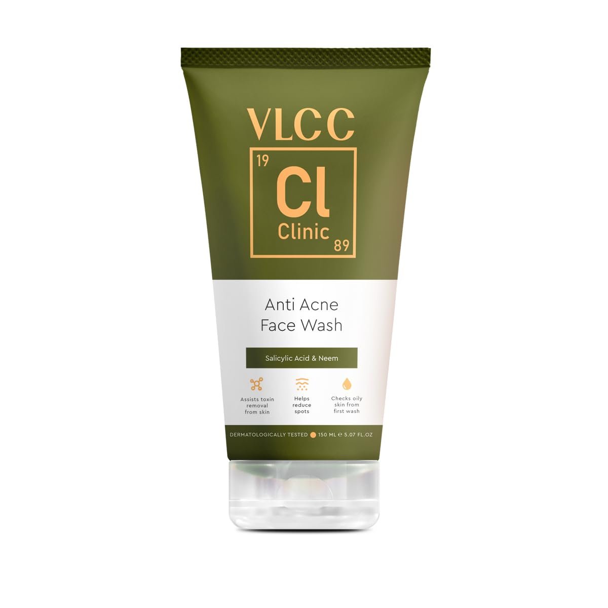 VLCC Clinic Anti Acne Face Wash - 150ml | Salicylic Acid & Neem For Acne Prone Skin | Acne control, Oil-Prone Skin | Fades Acne, Spots & Brightens Skin | Smooth & Soft Skin thumbnail