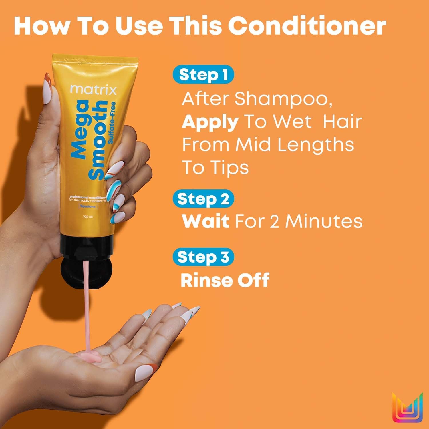 Matrix Professional Mega Smooth Sulfate-free Conditioner with Squalane and Bonding Blend for Gentle Care and Bond Repair | Smoothens Hair | Safe for Chemically Treated Hair | 100ml thumbnail