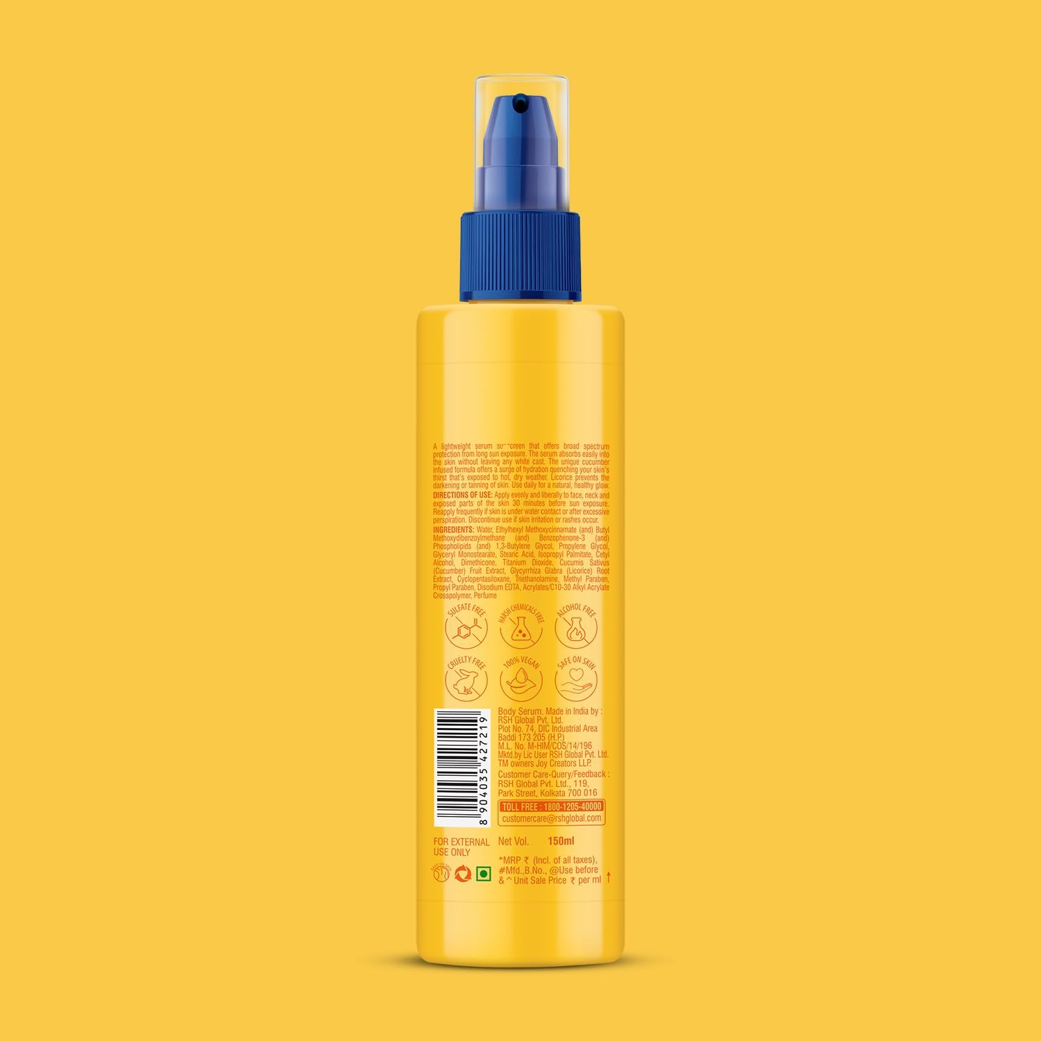 Joy Hello Sun Skin Brightening Body Sunscreen Lotion SPF 35 (150ml) | UVA + UVB Protection | Tan Control and Brightening | Lightweight, Fast Absorbing & Zero White Cast | For All Skin Types thumbnail
