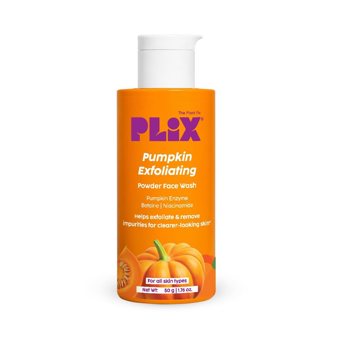 PLIX The Plant Fix Pumpkin Powder Cleanser | Gentle Exfoliating Face Cleanser for Brighter, Smoother & Fresh-Looking Skin | Helps Remove Dead Skin & Impurities | Daily Skincare thumbnail