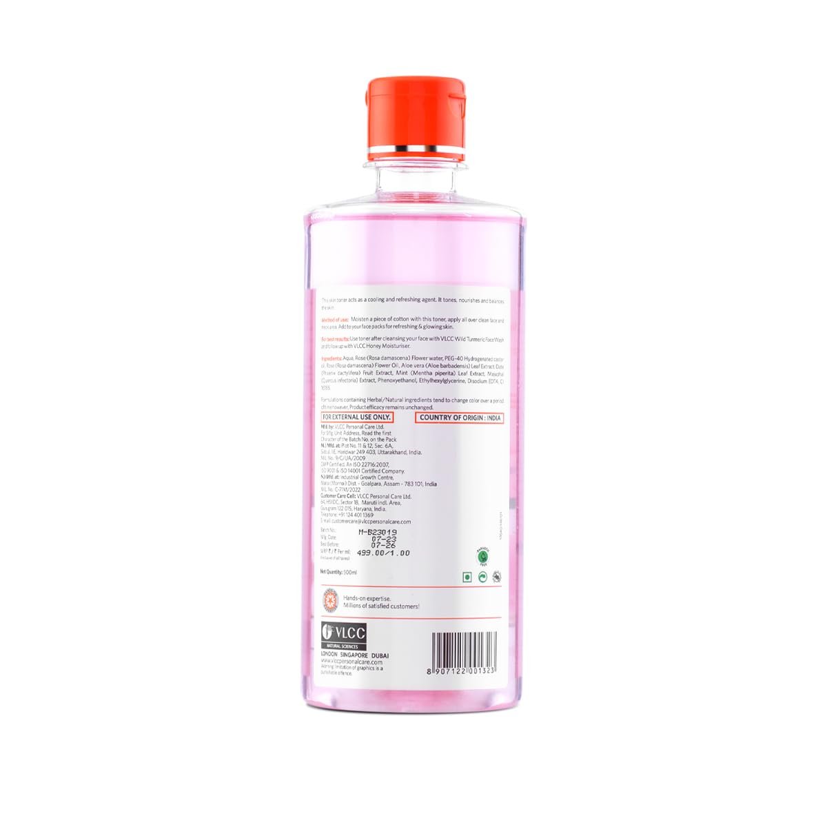 VLCC Rose Water Toner - 500ml | Refreshing Toner for Ph Balance | Natural Toner for Skin Tightening, Hydration, and Even Complexion | Excess Oil and Dirt Removal | With Rose Water, Aloe vera thumbnail