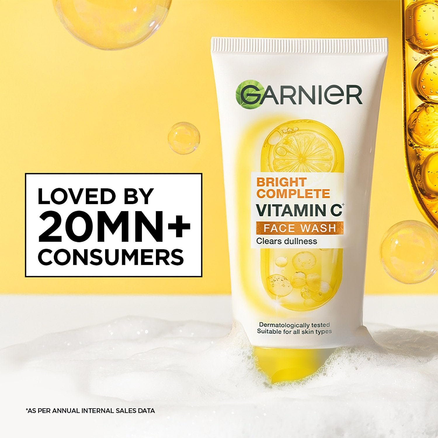 Garnier Bright Complete Vitamin C Face Wash for Brightness & Glow, 160g Vitamin C facewash for women and men | For Brightening and Glowing skin thumbnail