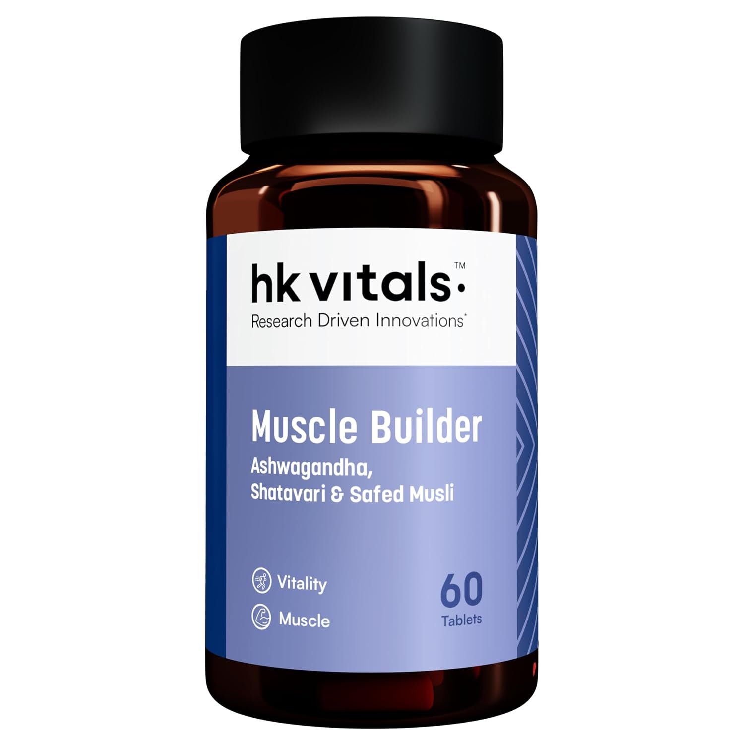 hk vitals Muscle Builder, 60 Tablets Blend of Ashwagandha, Shatavari and Safed Musli | For Immunity, Muscle Strength and Vitality