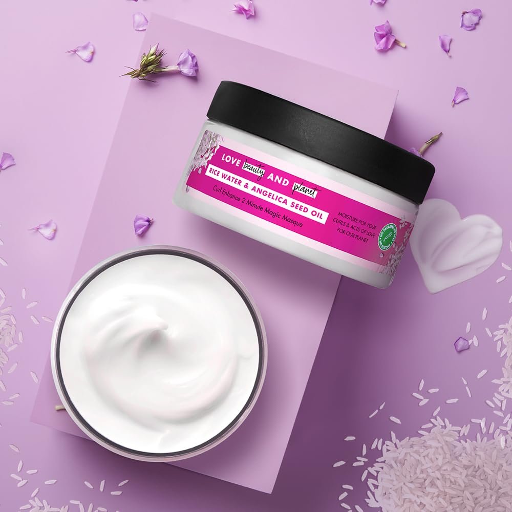 Love Beauty & Planet Rice Water & Angelica Seed Oil Curl Care Hair Mask | Deep Conditioning Treatment for Soft, Defined & Frizz-Controlled Curls | Silicone-Free & Paraben-Free | 200ml thumbnail