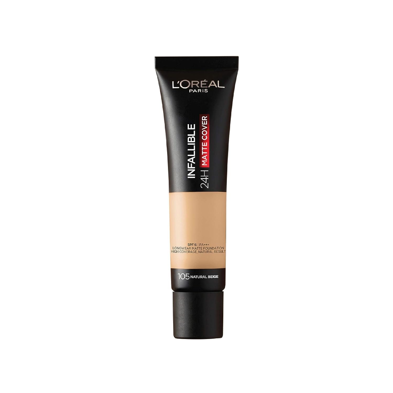 Loreal Paris Infallible 24H Matte Cover Foundation, 105 Natural Beige, 35ml thumbnail