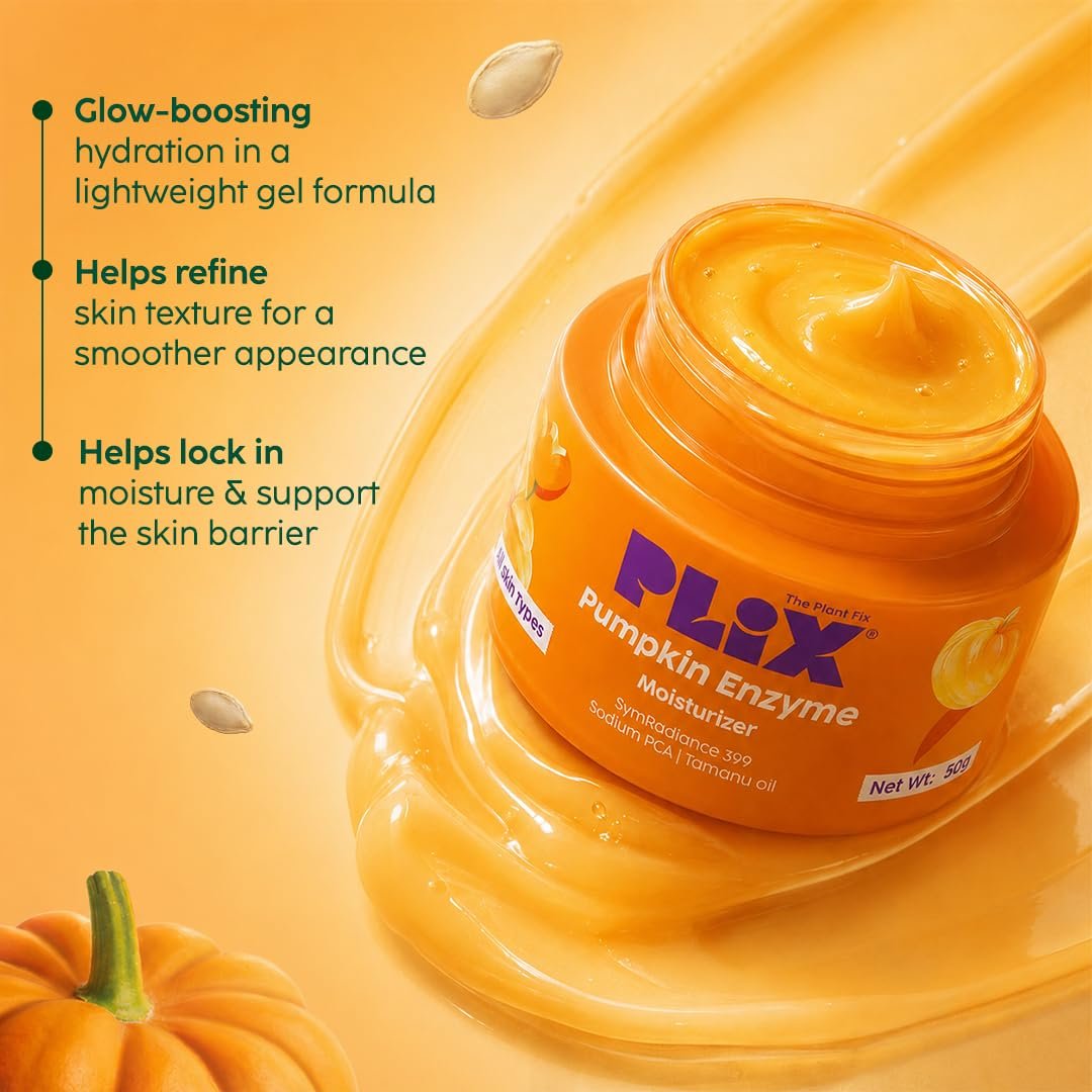 PLIX The Plant Fix Pumpkin Face Moisturizer for Glow-Boosting Hydration | Lightweight Gel Texture, Non-Greasy & Quick Absorbing | All Skin Types thumbnail