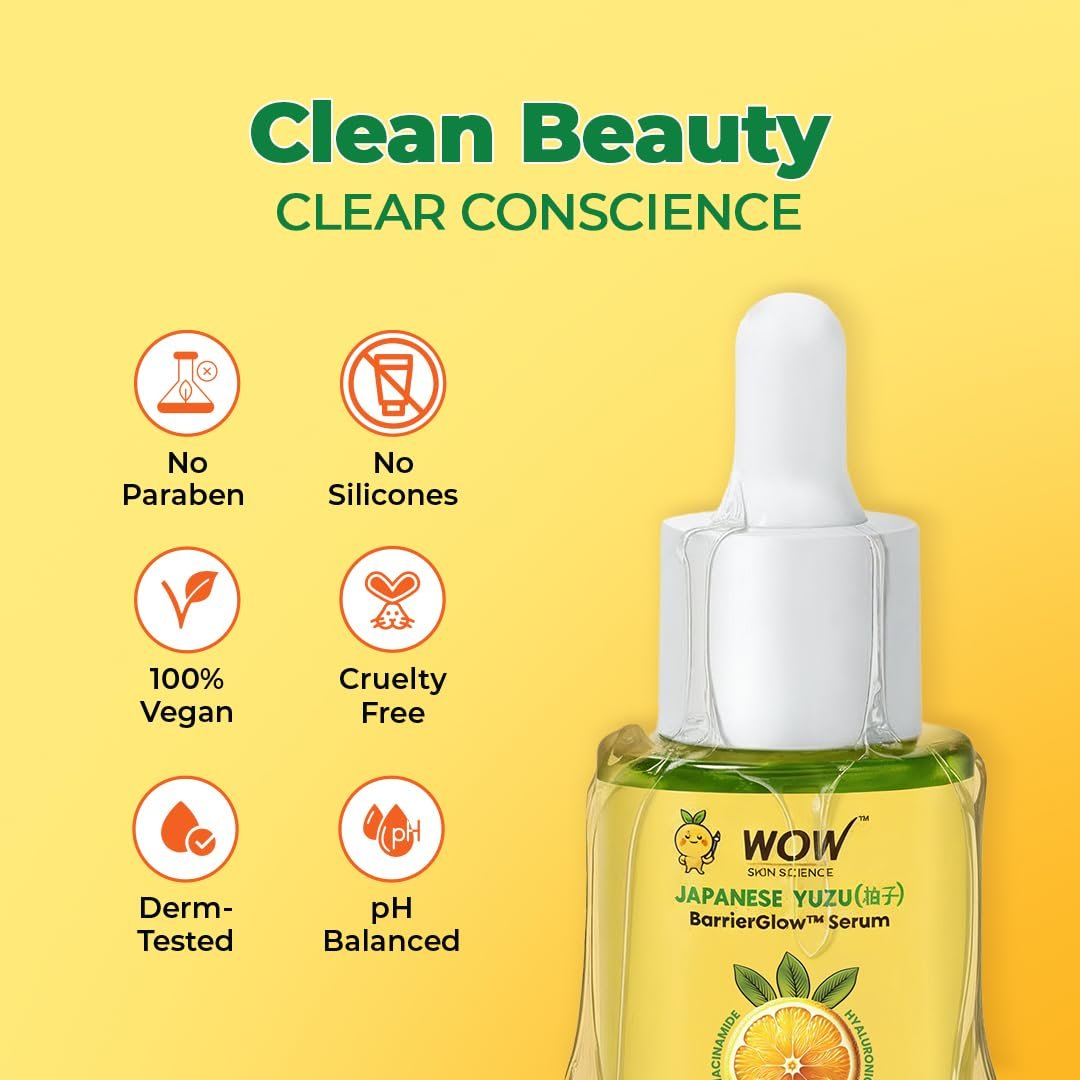WOW Skin Science Vitamin C Serum | Face Serum with Niacinamide | Japanese Yuzu BarrierGlow™ | 10% Sodium Ascorbyl Phosphate, 5 Ceramides & Hyaluronic Acid | 30ml thumbnail