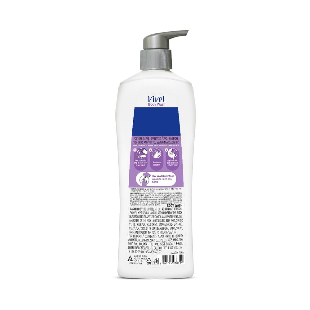 Vivel Lavender & Almond Oil Moisturizing Body Wash | Quick Wash-Off Formula for Soft, Smooth & Nourished-Looking Skin | Daily Body Cleanser | 450ml thumbnail