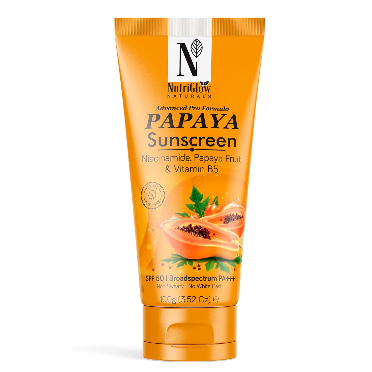 NutriGlow Naturals Papaya Sunscreen SPF 50 PA+++ 100g