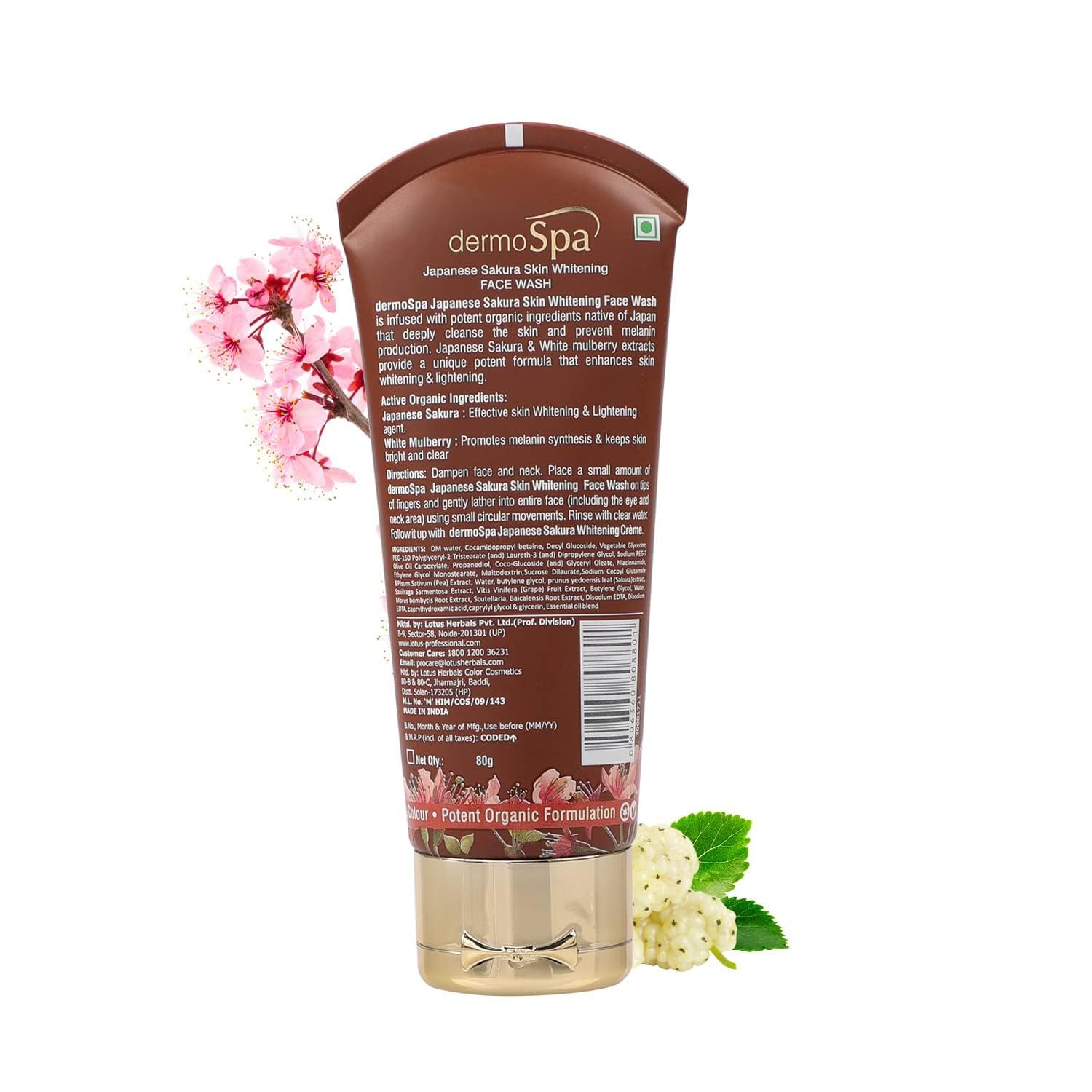 Lotus Professional Dermospa Japanese Sakura Whitening Face Wash, 80G thumbnail