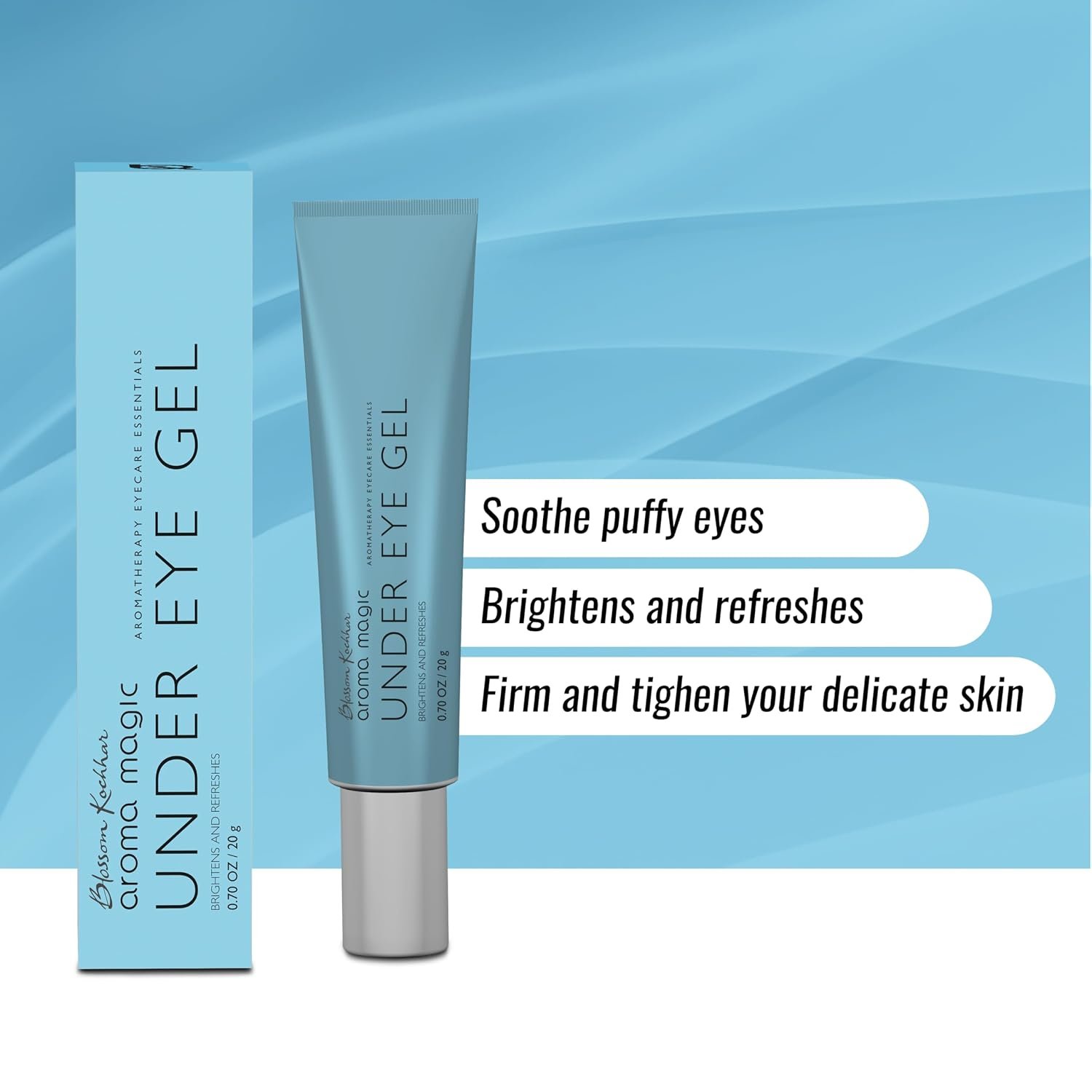 Aroma Magic Under Eye Gel | Brightens & Refreshes, Reduces Dark Circles for Lightens, Tightens & Puffiness | with cucumber, green tea, lemon, & centella For Women & Men | 20 gm thumbnail