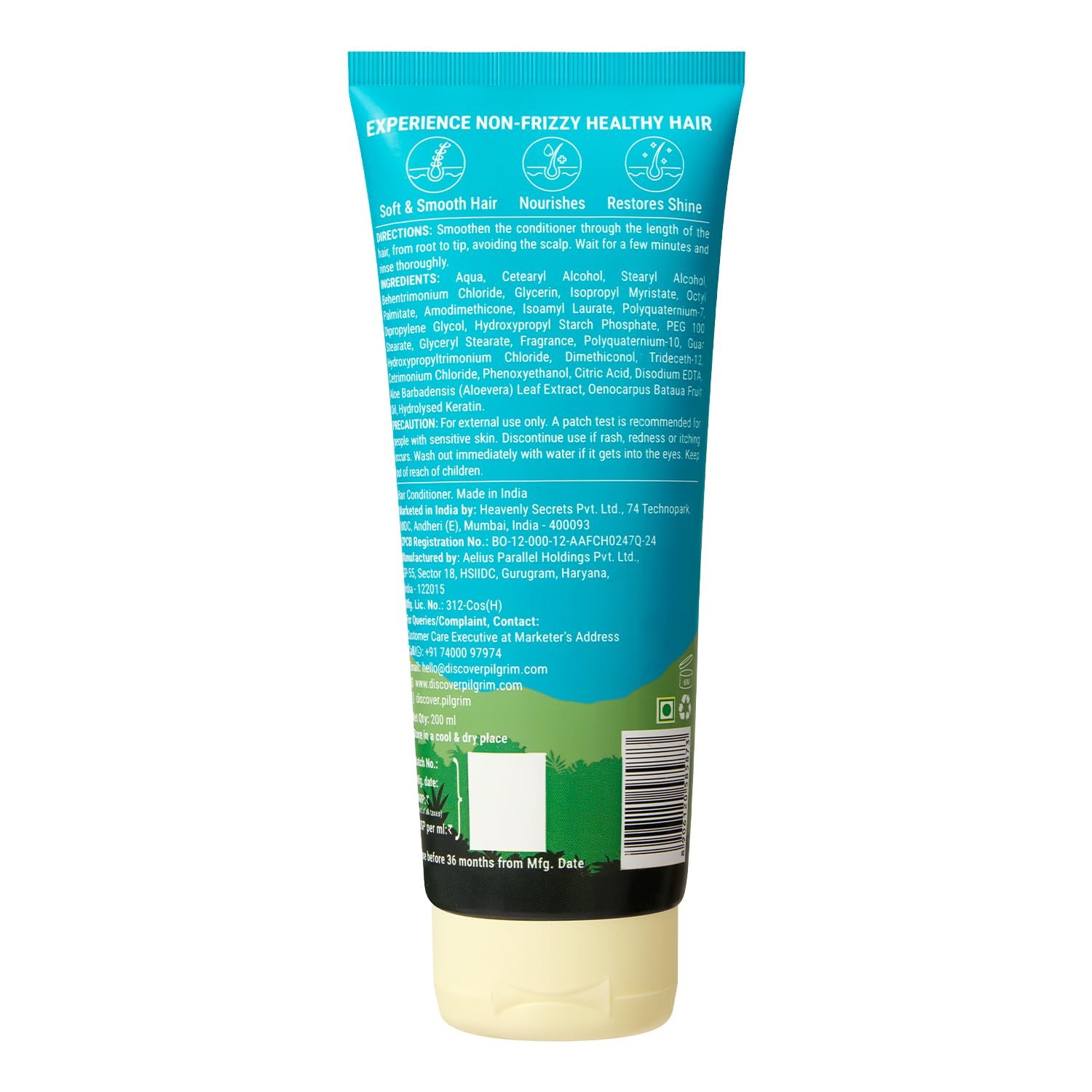 Pilgrim Amazonian Patuá & Keratin Hair Smoothing Conditioner-Unscented- For Dry & Frizzy Hair With Sacha Inchi|Hair Conditioner For Smooth & Silky Hair|Silicone Free|Women & Men|200 Ml thumbnail