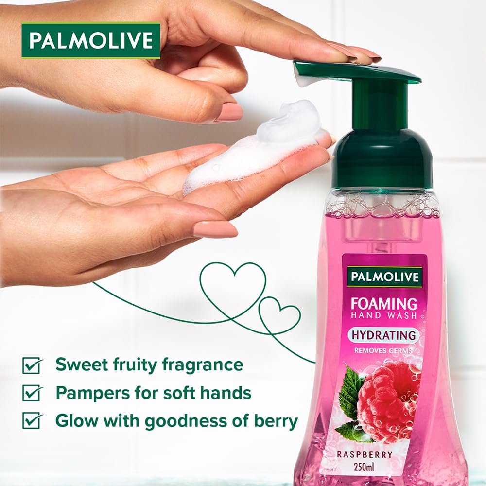 Palmolive Hydrating Foaming Raspberry Liquid Hand Wash, 250ml Dispenser Bottle, Wash Away Germs, Refreshing Fragrance, thumbnail