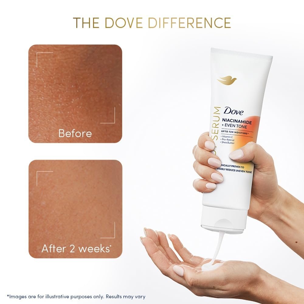 Dove Niacinamide + Even Tone Body Serum | Clinically Proven Body Lotion for Pigmentation and Uneven Skin Tone | 72H Moisture | With Niacinamide & Vitamin C | 240ml thumbnail