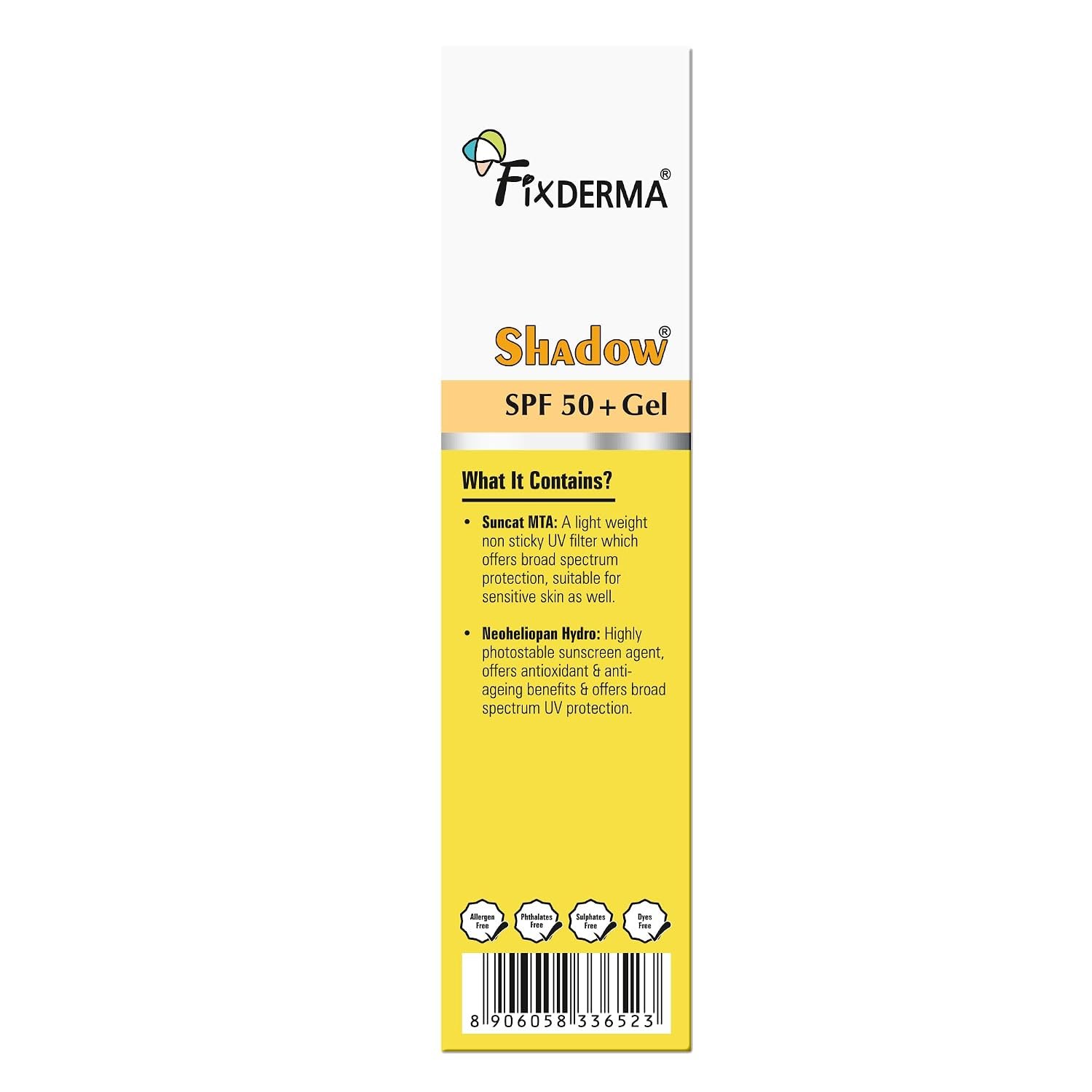 Fixderma Shadow Sunscreen SPF 50+ PA+++ Gel | Sunscreen SPF 50 for Oily, Acne Prone & Normal Skin | Broad Spectrum & UVA & UVB Protection | Lightweight | No White Cast | For Unisex - 75G thumbnail